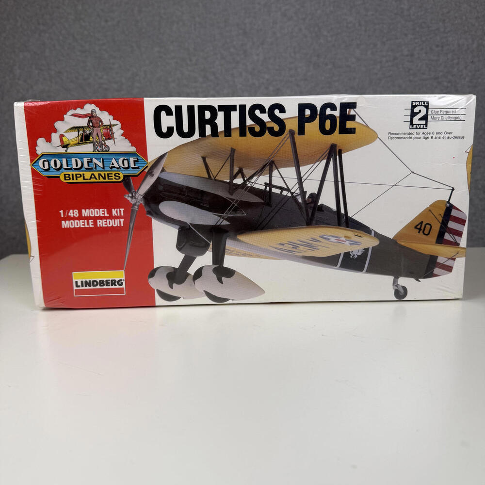 Lindberg Golden Age Biplane Curtiss P6E Plastic Model 1:48 1993 Brand New